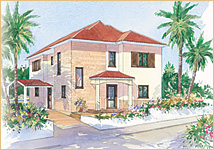 Watercolour of an Andros Villa