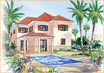 Watercolour of a Chania Villa
